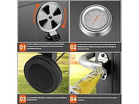 Xl houtskoolgrill, bbq-kar, xl houtskoolgrill met deksel - afbeelding 5 van  10