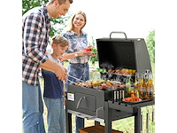 Xl houtskoolgrill, bbq-kar, xl houtskoolgrill met deksel - afbeelding 8 van  10