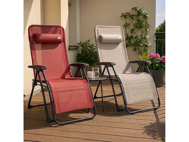Xl infinity verstelbare relaxstoel in textiel, ongeveer afmetingen: 74 x 97 x 50/120 cm - rood - afbeelding 6 van  8