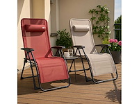 Xl infinity verstelbare relaxstoel in textiel, ongeveer afmetingen: 74 x 97 x 50/120 cm - rood - afbeelding 6 van  8