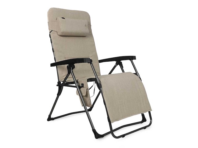Xl relaxstoel met verwarmde functie, nekkussen en externe batterij, hartbalans positie - taupe - afbeelding 1 van  8