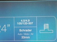 Xlc binnenband 24 x 4.0–4.9 (100/120-507) av 33 mm - afbeelding 1 van  1