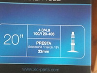 Xlc binnenband vt-a20 20 x 4.0–4.9 (100/120-406) av 33 mm - afbeelding 1 van  1