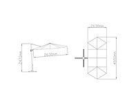 Xxl dubbele cantileverparasol - 460 x 270 cm - antraciet - afbeelding 10 van  10