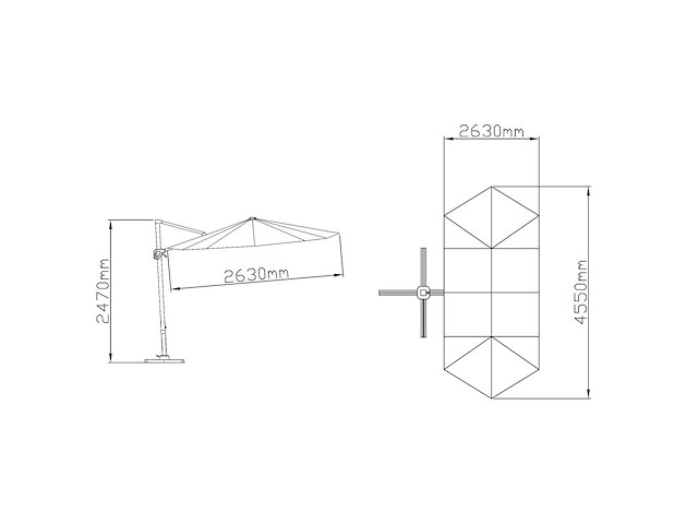 Xxl dubbele cantileverparasol - 460 x 270 cm - bordeaux - afbeelding 11 van  11