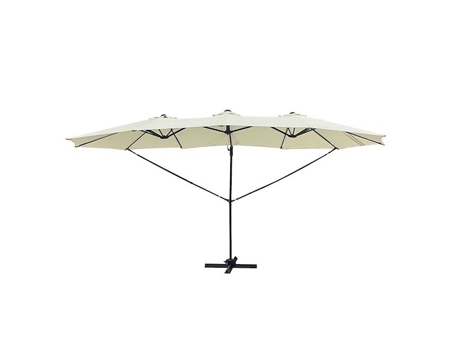 Xxl dubbele cantileverparasol, kruisvoet, 360° roterende beschermkap, uv80+ bescherming, ca. 460 x 270 cm - bourgondisch - afbeelding 2 van  7