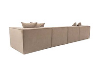 Xxl modulaire hoekbank cappuccino in linnen 430 cm - rechts - afbeelding 2 van  18