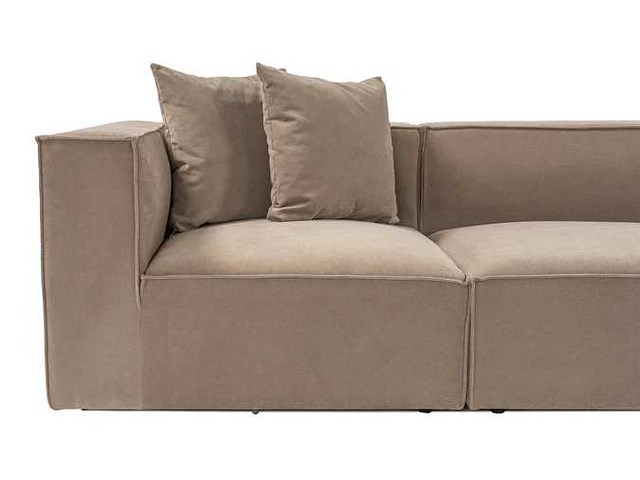 Xxl modulaire hoekbank cappuccino in linnen 430 cm - rechts - afbeelding 3 van  18