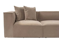 Xxl modulaire hoekbank cappuccino in linnen 430 cm - rechts - afbeelding 3 van  18