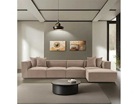 Xxl modulaire hoekbank cappuccino in linnen 430 cm - rechts - afbeelding 11 van  18