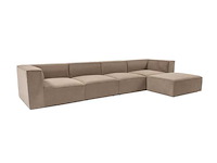 Xxl modulaire hoekbank cappuccino in linnen 430 cm - rechts - afbeelding 16 van  18