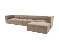 Xxl modulaire hoekbank cappuccino in linnen 430 cm - rechts - afbeelding 17 van  18