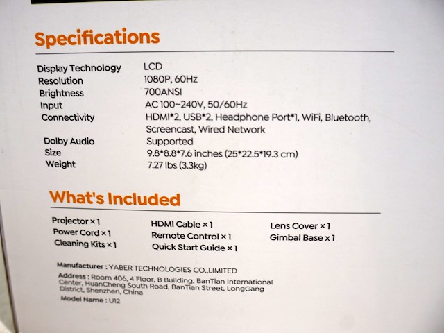 Yaber projector - afbeelding 3 van  4