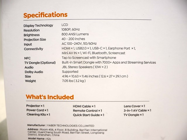 Yaber projector - afbeelding 3 van  4