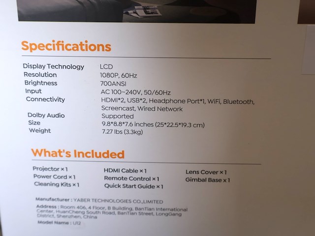 Yaber projector - afbeelding 3 van  3
