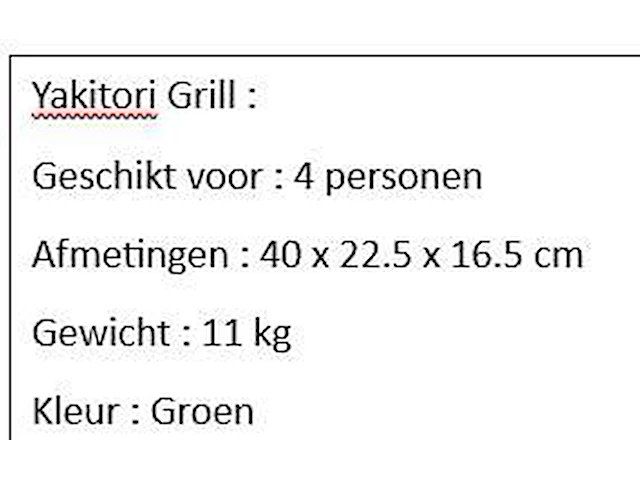 Yakitori grill groen - afbeelding 2 van  2