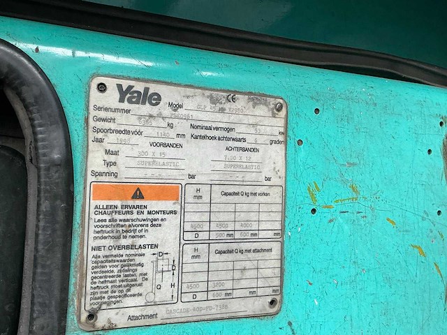 Yale glp45 vorkheftruck - afbeelding 4 van  6