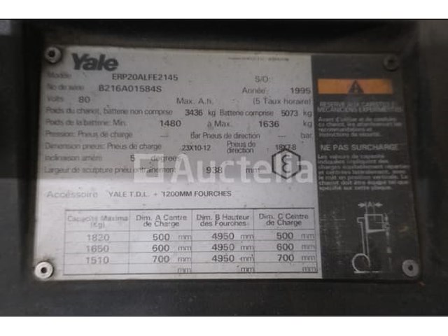 Yale vorkheftruck erp20alfe2145 - afbeelding 1 van  21