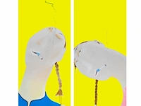 Yan yu (1964), a series of two portraits of 'smoker i' and 'smoker ii', oil on canvas 49 x 149 cm. (19.28 x 58.65 in.), frame: 66 x 167 cm. (25.98 x 65 3/4 in.)