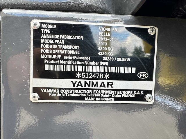 Yanmar - 2013 - vio40-5b - midigraafmachine - afbeelding 35 van  40