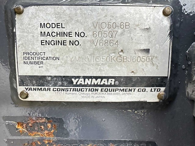 Yanmar - vio50-6b - midigraafmachine - afbeelding 36 van  41