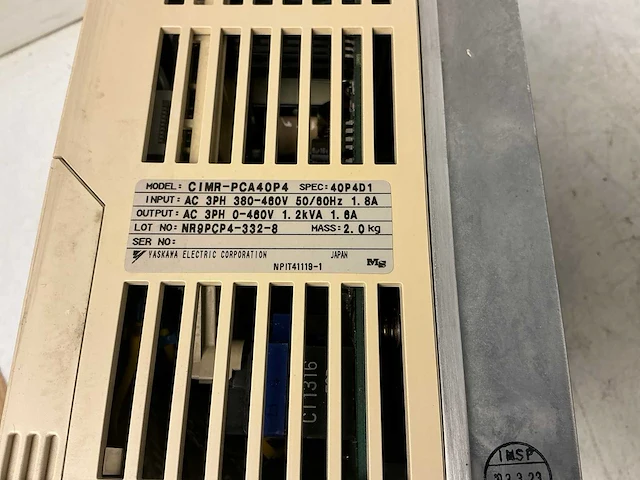 Yaskawa cimr-pca40p4 606pc3 frequentieregelaar (2x) - afbeelding 4 van  5