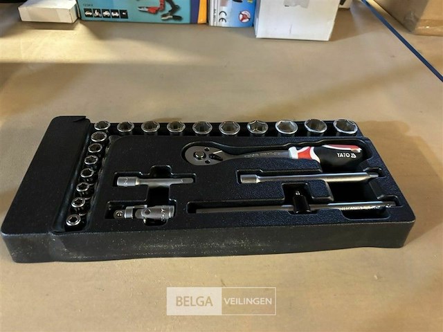 Yato doppenset met ratel - opname 3/8 - 22-delig - afbeelding 2 van  4