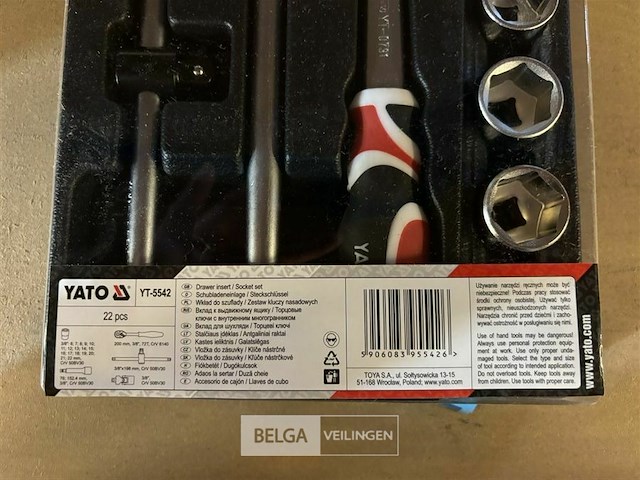 Yato doppenset met ratel - opname 3/8 - 22-delig - afbeelding 4 van  4