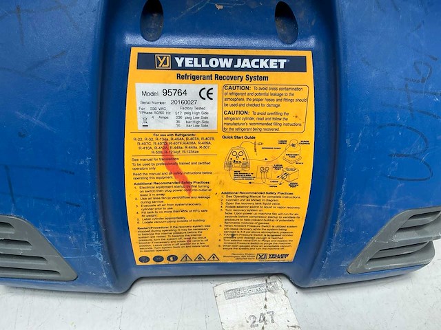 Yellow jacket recover xlt2-ap koudemiddelterugwinningsmachine - afbeelding 5 van  6