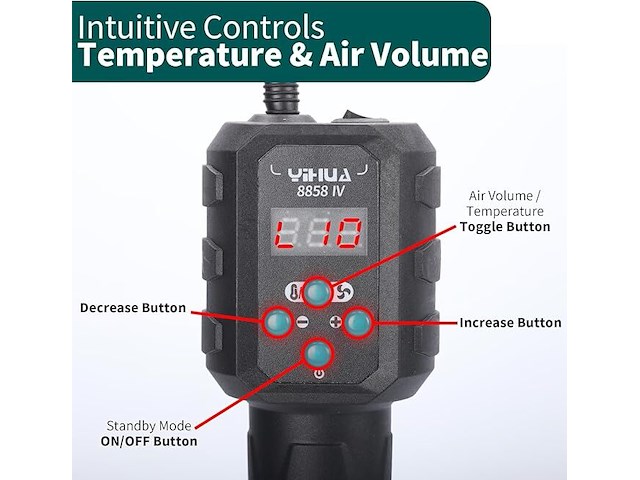 Yihua 8858-iv multifunctioneel heteluchtpistool - afbeelding 2 van  3