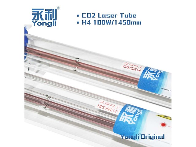 Yongli h4 100w co2 laserbuis voor lasergraveer- en snijmachines - afbeelding 1 van  3