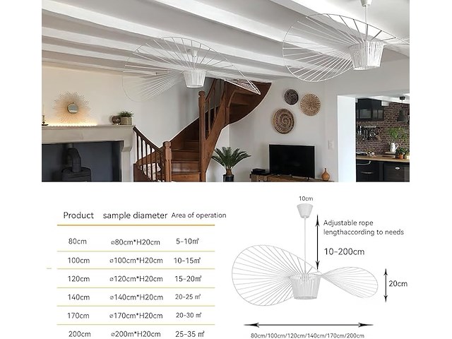 Yoniisea vintage hanglamp - afbeelding 3 van  4