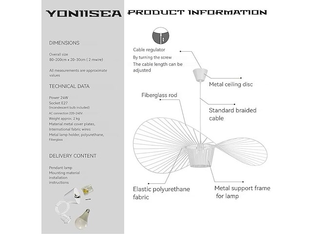 Yoniisea vintage hanglamp - afbeelding 4 van  4