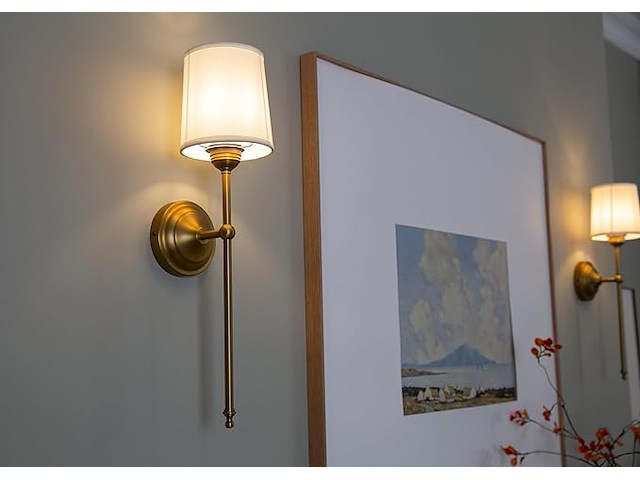 Yosoan wandlamp met stoffen kap - afbeelding 1 van  2