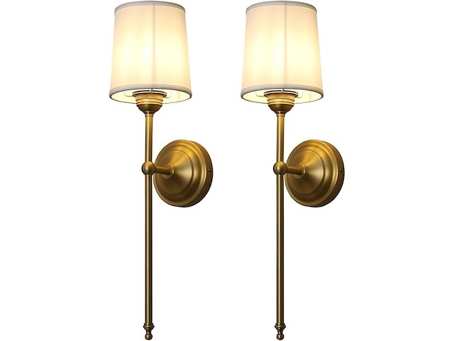Yosoan wandlamp met stoffen kap - afbeelding 2 van  2