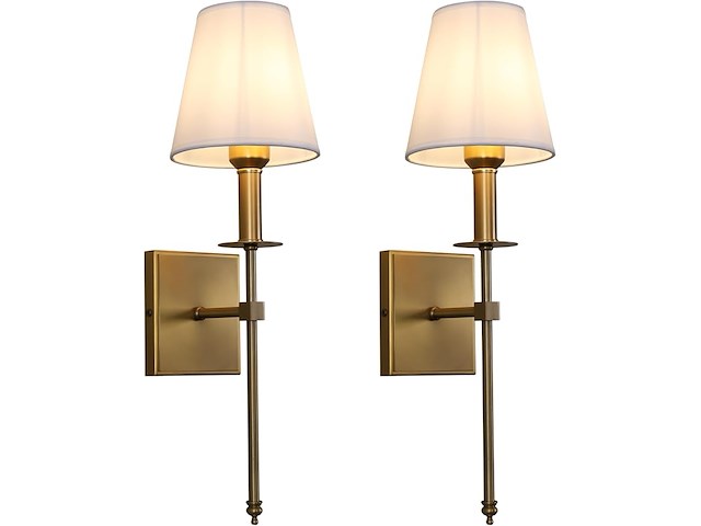 Yosoan wandlamp stoffen kap - afbeelding 1 van  4