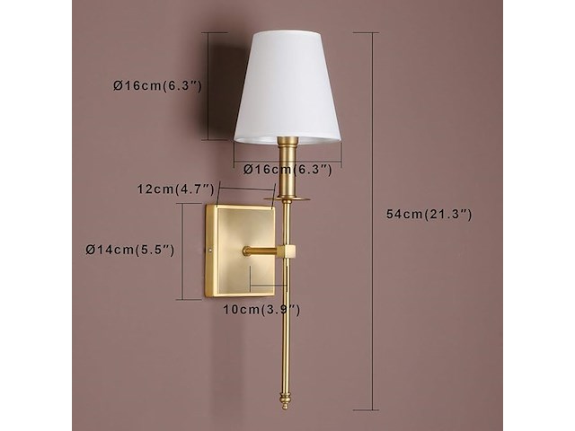 Yosoan wandlamp stoffen kap - afbeelding 3 van  4