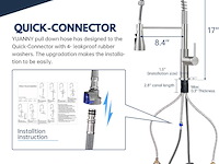 Yuanny waterkraan voor de keuken met sproeier - afbeelding 2 van  3