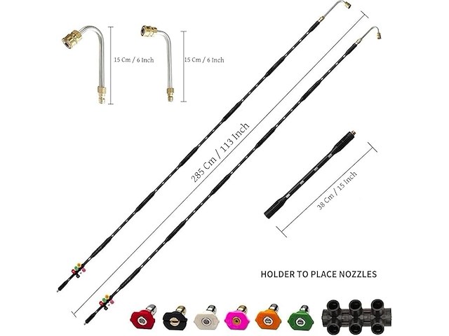 Yuet hogedrukreiniger verlengstaaf (9 stuks) - afbeelding 4 van  6