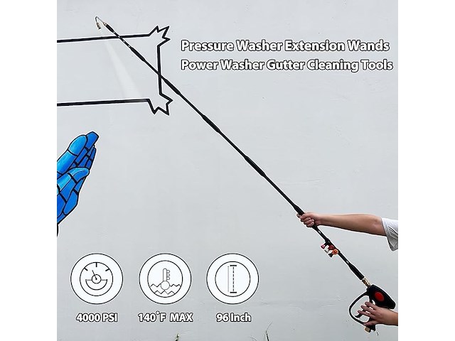Yuet hogedrukreiniger verlengstaaf (9 stuks) - afbeelding 6 van  6