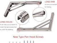 Yumore opvouwbare plankdragers 600 mm - afbeelding 6 van  6