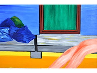 Yvan theys - dolce farniente - olie op doek - 90x90 cm - 1972 - afbeelding 3 van  9