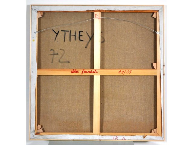 Yvan theys - dolce farniente - olie op doek - 90x90 cm - 1972 - afbeelding 8 van  9