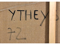 Yvan theys - dolce farniente - olie op doek - 90x90 cm - 1972 - afbeelding 9 van  9