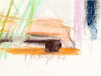 Yvan theys - liggend naakt - potlood en pastel op papier - 1977 - afbeelding 3 van  4