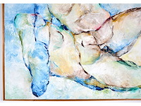 Yvonne simons - verstrengelde naaktfiguren - olie op doek - 108x118 cm - 1977 - afbeelding 5 van  10