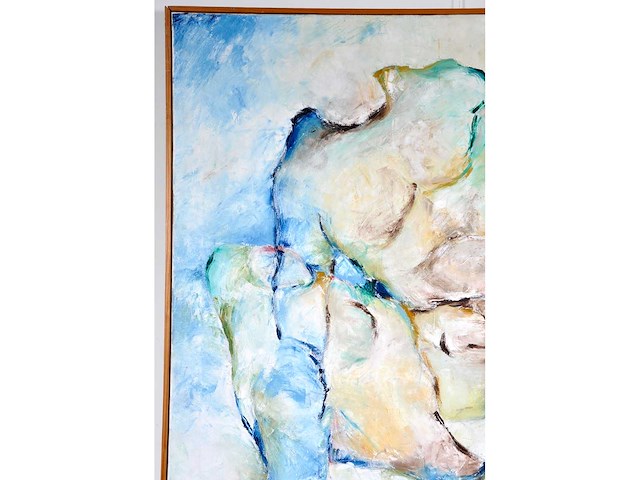 Yvonne simons - verstrengelde naaktfiguren - olie op doek - 108x118 cm - 1977 - afbeelding 6 van  10
