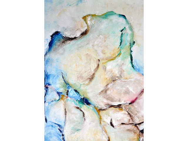 Yvonne simons - verstrengelde naaktfiguren - olie op doek - 108x118 cm - 1977 - afbeelding 9 van  10