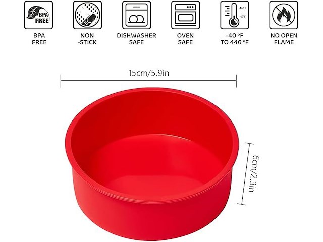 Yxhzvon 15,5 cm ronde siliconen cakevormen - afbeelding 2 van  3