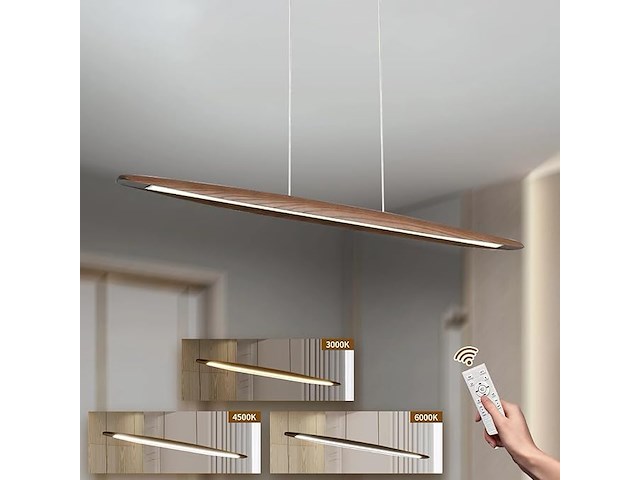 Yyutluo led houten hanglamp voor eettafel - afbeelding 1 van  5